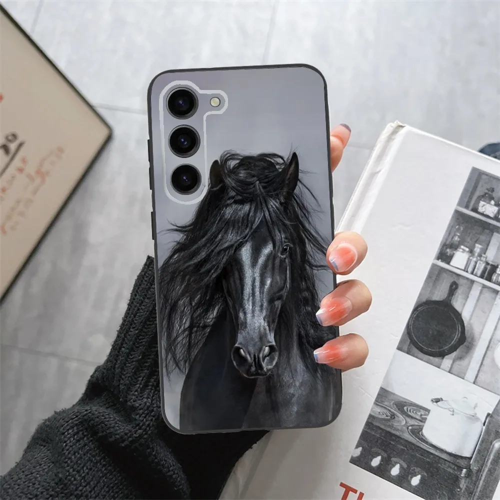 Animal Galloping Horse  Phone Case For Samsung Galaxy A13,A21s,A22,A31,A32,A52,A53,A71,A80,A91 Black Soft Cover