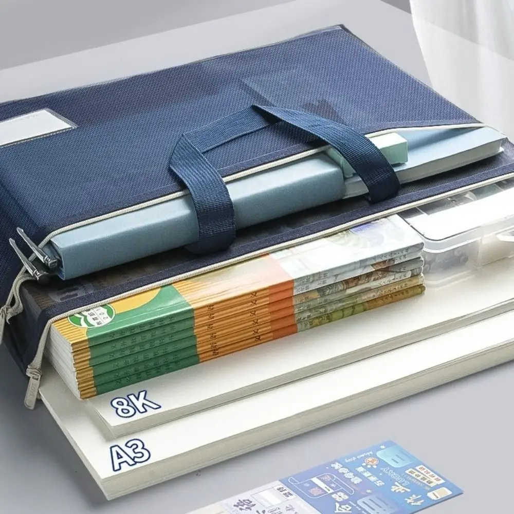 A3 سعة كبيرة شبكة الفن حقيبة كبيرة 8 كيلو رسم ألبوم الرسم A4 أوراق اختبار حقيبة الرمز البريدي حقيبة يد حقيبة كتف نايلون شبكة المدرسة