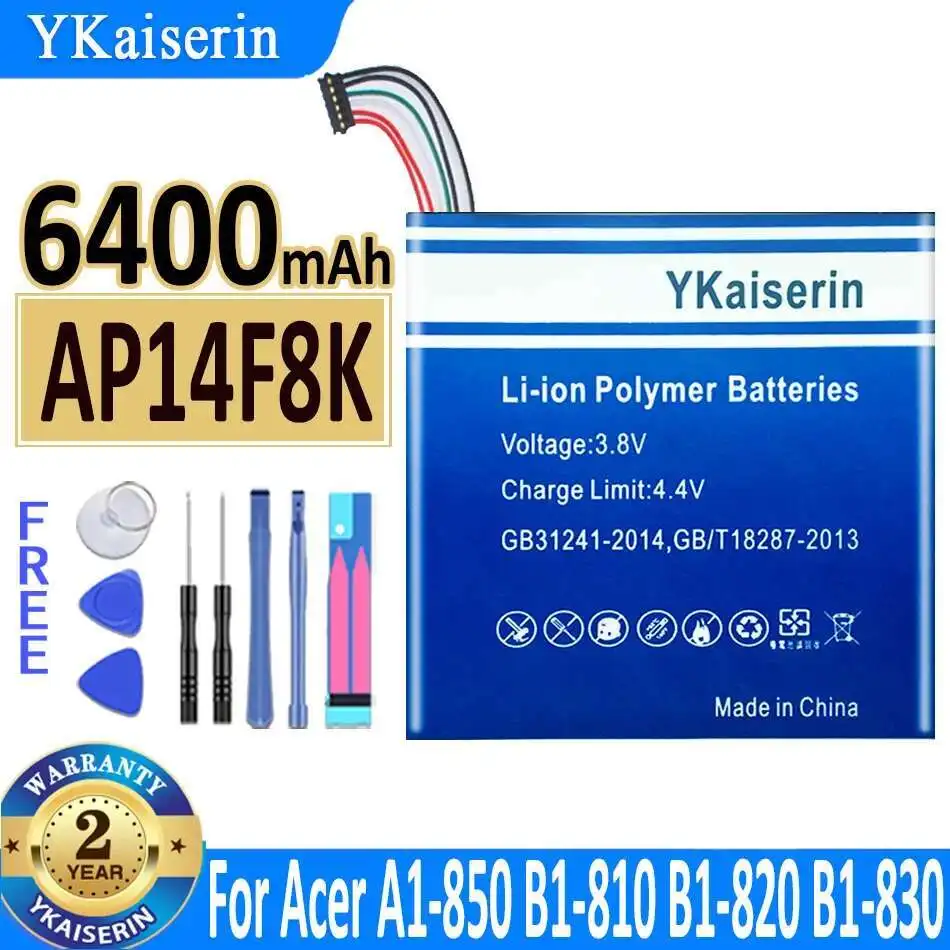 

For Acer Iconia Tab A1-850 B1-810 B1-820 B1-830 W1-810 Stable Fast Charging AP14F8K Tablet Battery 6400mAh