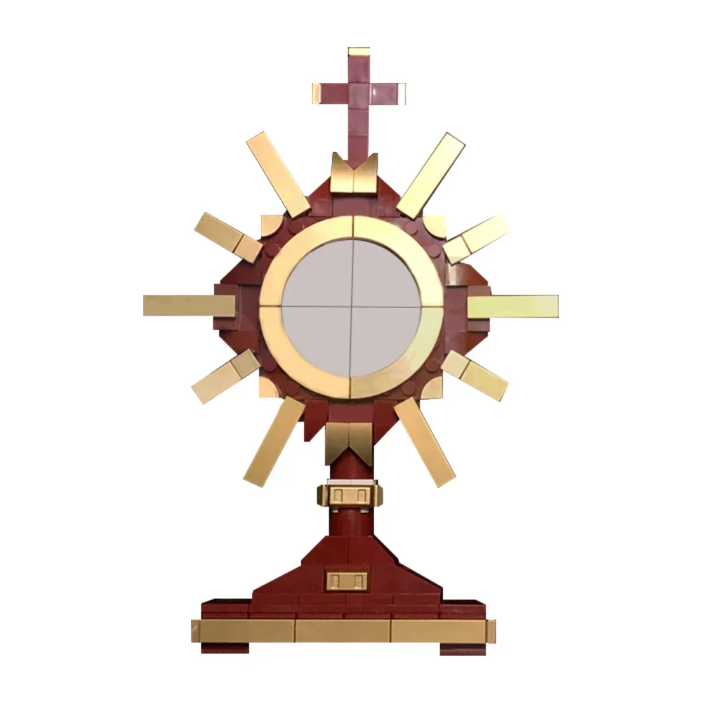 MOC Religious Church Monstrance Building Blocks Model belief Monstrances Bricks Display Rack Assembled Toy for Children Gift