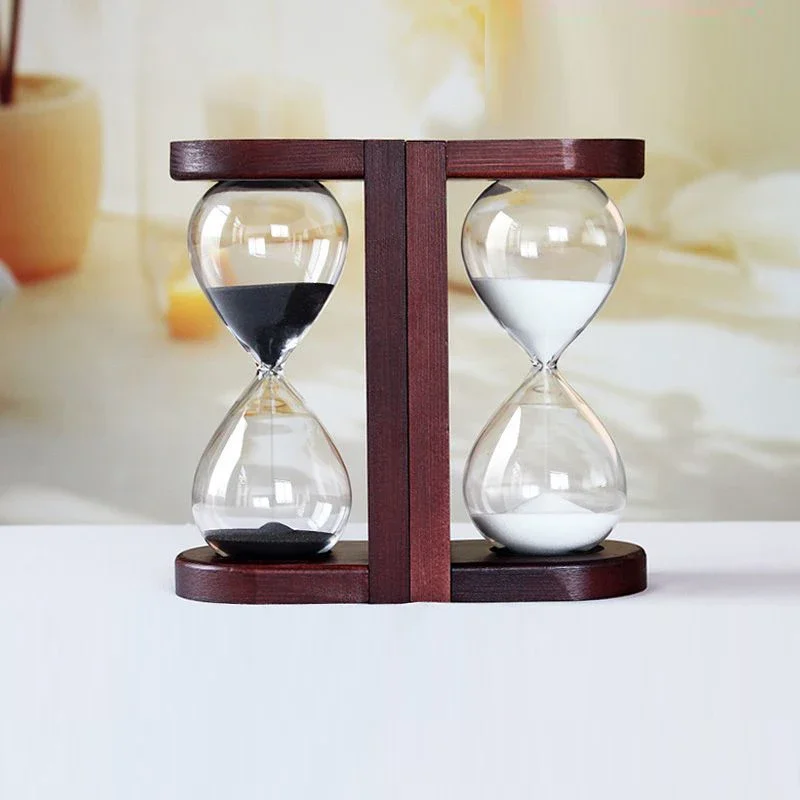

10/15/25 минут твердая древесина полукруг песочные часы песочный таймер инструмент управления временем стеклянные украшения в виде песочных часов стол домашний декоративный