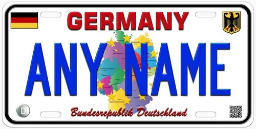 Germany Custom Personalized Novelty Car Tag License Plate Aluminum