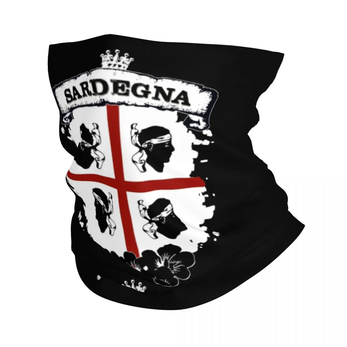 Sardinia Flag Four Moors Bandana Neck Gaiter UV Protection Face Scarf Cover Italy Sardegna Coat of Arms Headband Tube Balaclava