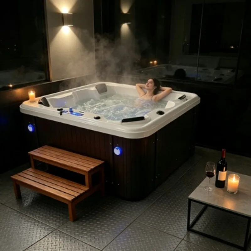 Jacuzzi Whirlpool Bathtub Hot Tub Spa Massage Bathtub Acrylic Outdoor 7 Person 121 Jets Bluetooth Speaker Ozone Filter