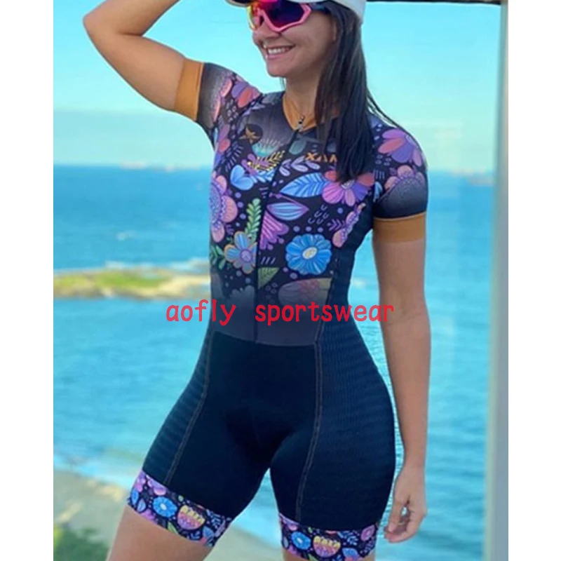 2020Xama PRO Women's Short Sleeve Clothes Cycling Triathlon Suit Bicycle Skinsuit Sets Maillot Ropa Ciclismo Bike jumpsuit Kits