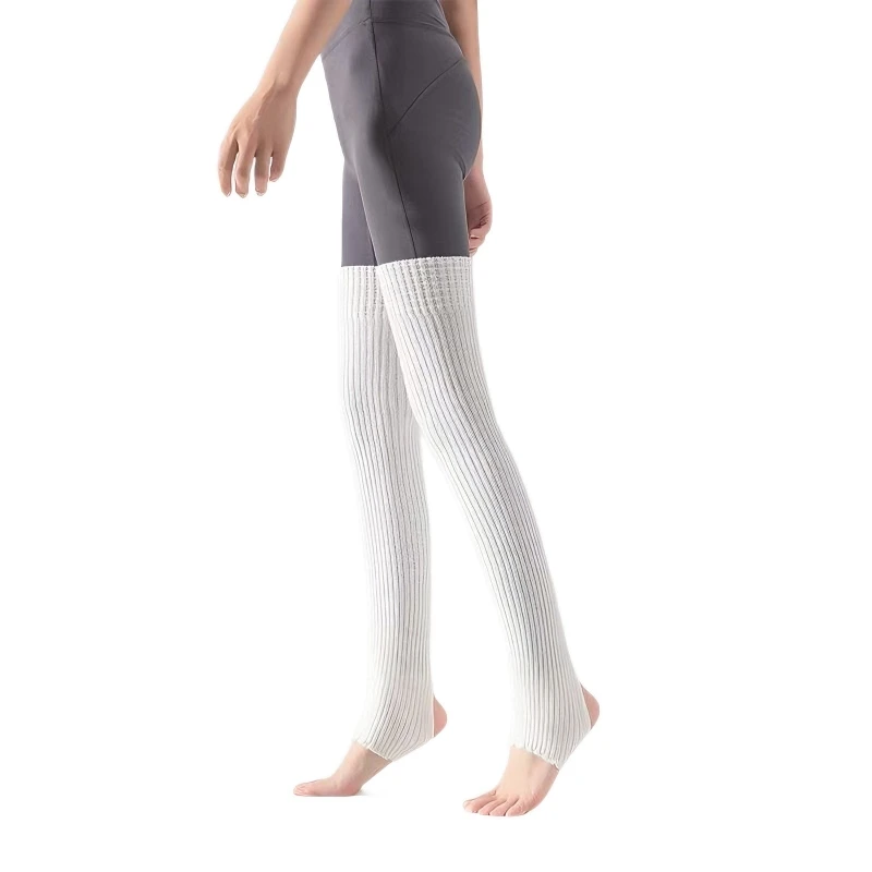 Women's Yoga Thigh-high Leg Warmers with Leg Protection Long Tube Leg Coverings, Foot-stretching Knee-length Socks