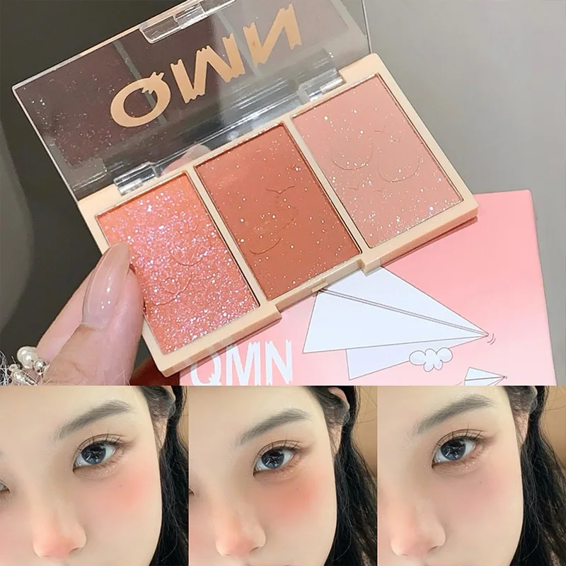 Strolling Star Blush Tray Natural Nude Milk Tea Powder สีอ่อนง่าย Matte Glitter blush tray