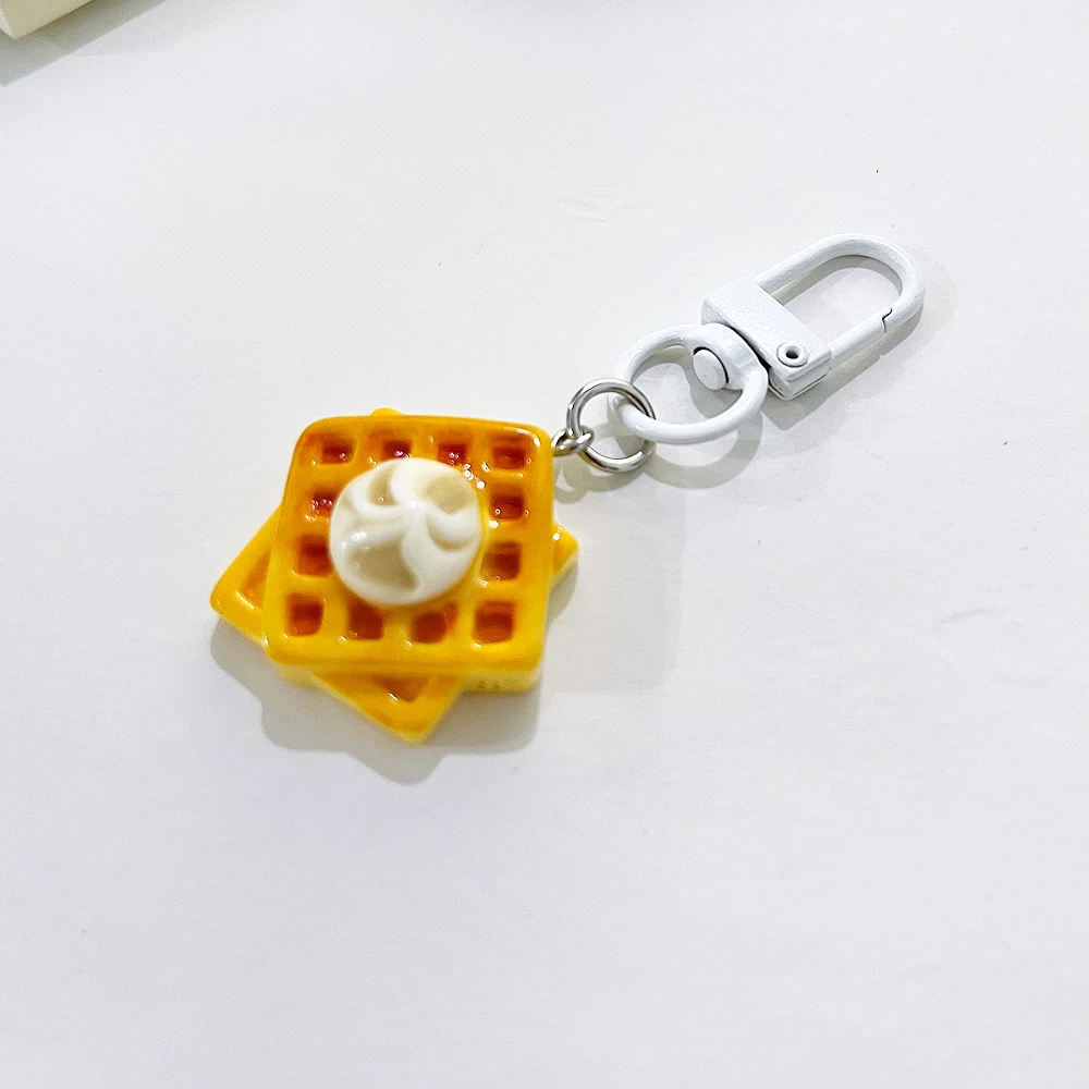 Niedliche Sandwich-Waffel-Ananas-Brötchen-Anhänger Schlüsselanhänger Mini-Harz-Lebensmittel-Spielzeug Schlüsselhalter Kopfhörerhülle Rucksack-Anhänger Deko-Geschenk – Detail 7