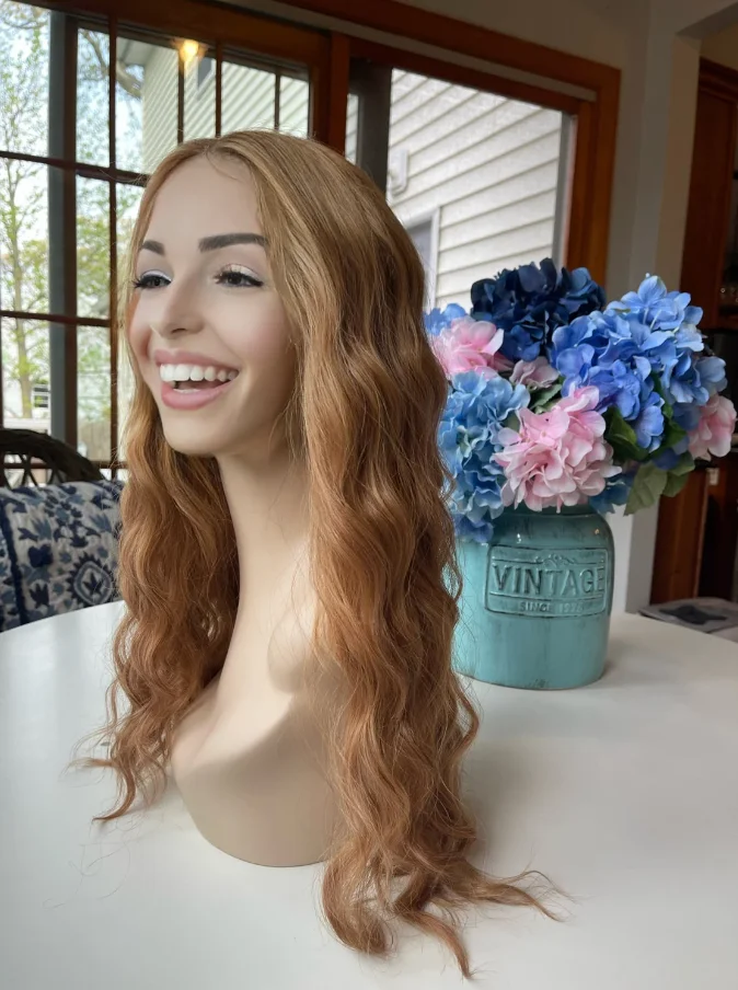 تسليط الضوء على العسل شقراء الاصطناعية الدانتيل شعر مستعار أمامي للنساء موجة عميقة شعر مستعار رخيصة الشحن السريع عالية الكثافة الباروكات تأثيري استخدام #2