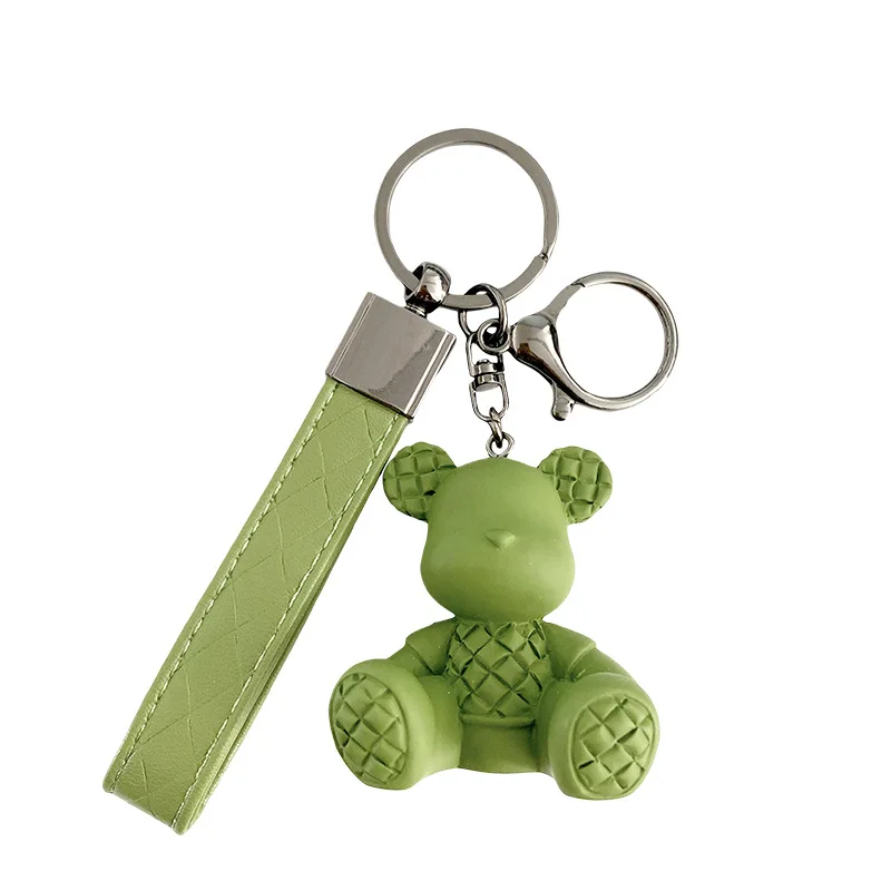 Cute Keychain Charm Tie Bear Pendant for Women Men Bag Car KeyRing Mobile Phone Fine Jewelry Accessories Couple Kids Girl Gift