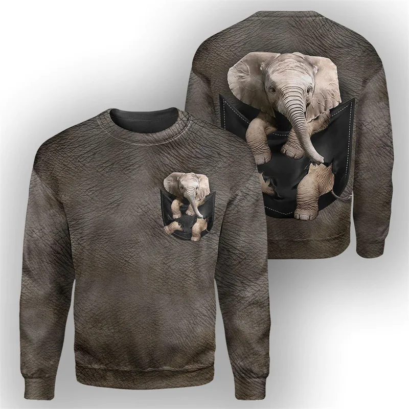 

New Autumn 3D Cute Animals Donkey Dog Elephant Deer Printing Sweatshirts For Men Kid Fashion Funny Pullovers Harajuku Clothing