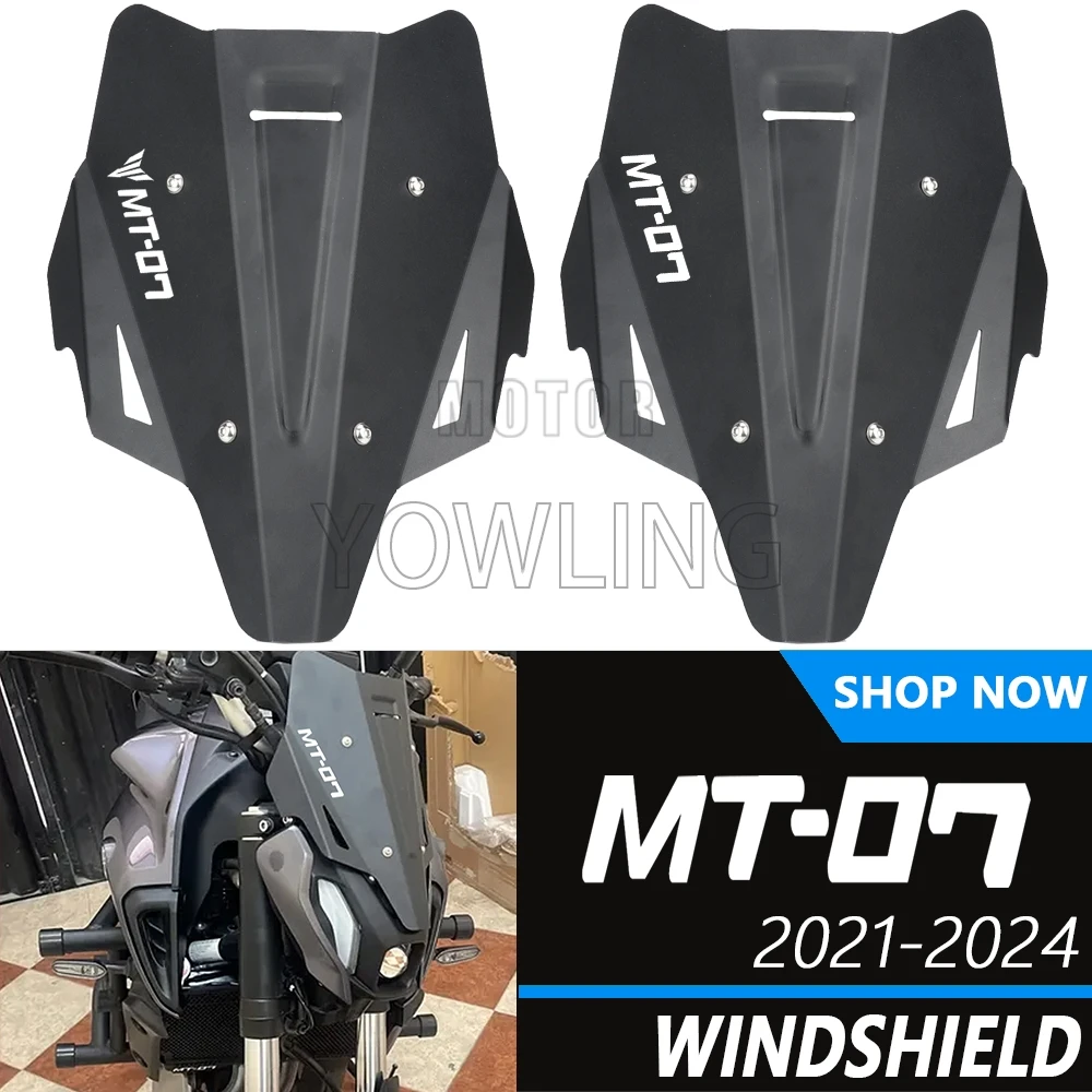 

MT-07 Motorcycle Windshield For YAMAHA MT07 FZ-07 MT 07 FZ 07 2021 2022 2023 2024 Front Wind Deflector Windscreen Cover Guard