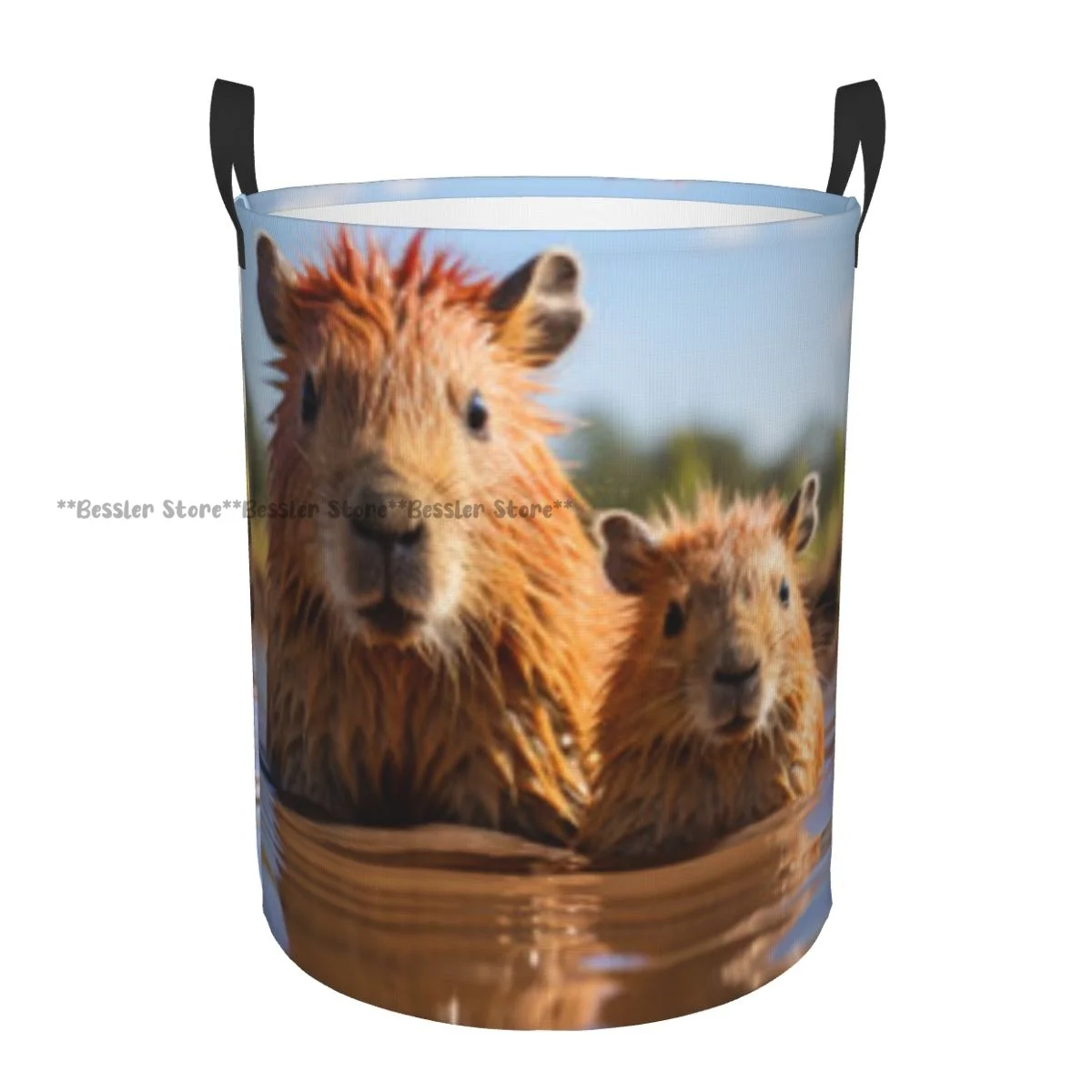 Laundry Basket Capybara Folding Dirty Clothes Toys Storage Bucket Household