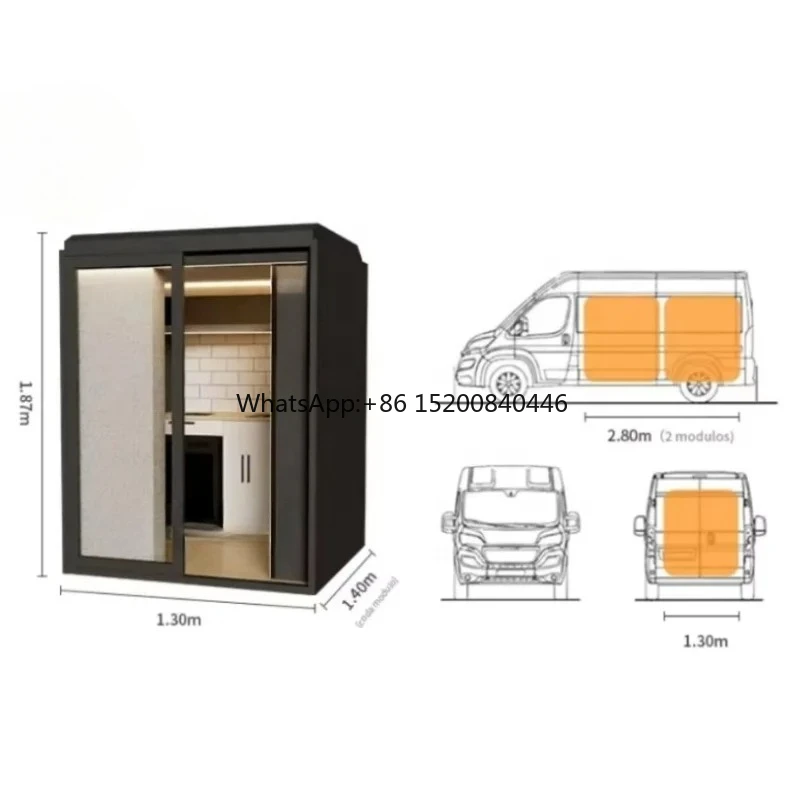 Camp Box for Campervan Interior Kit Layout with Shower Partitions Rv caravan Shelf  Quick and Easy Installation