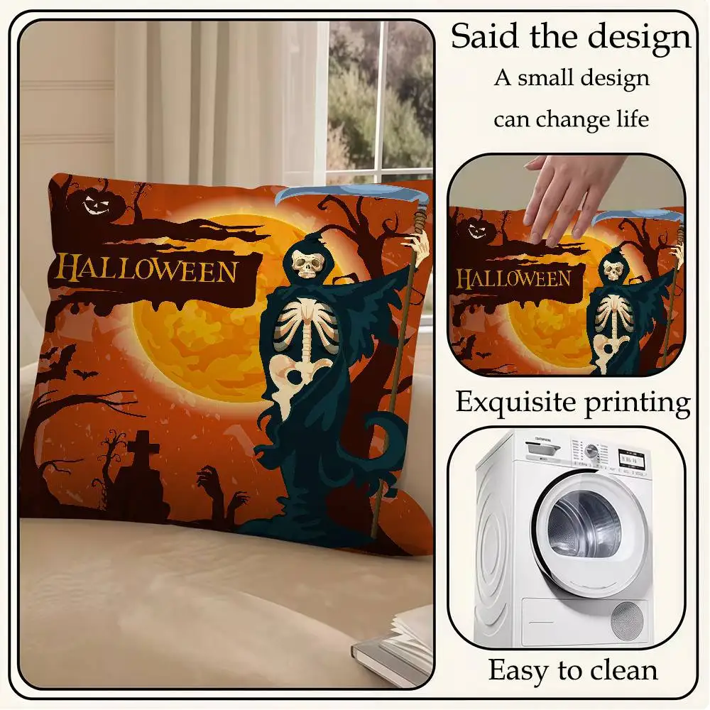 

Grim Reaper Halloween Pillow Anime Pillow Sofa Bed Head Pillow Cover Cushion Cover 45x45 Cm Fashion