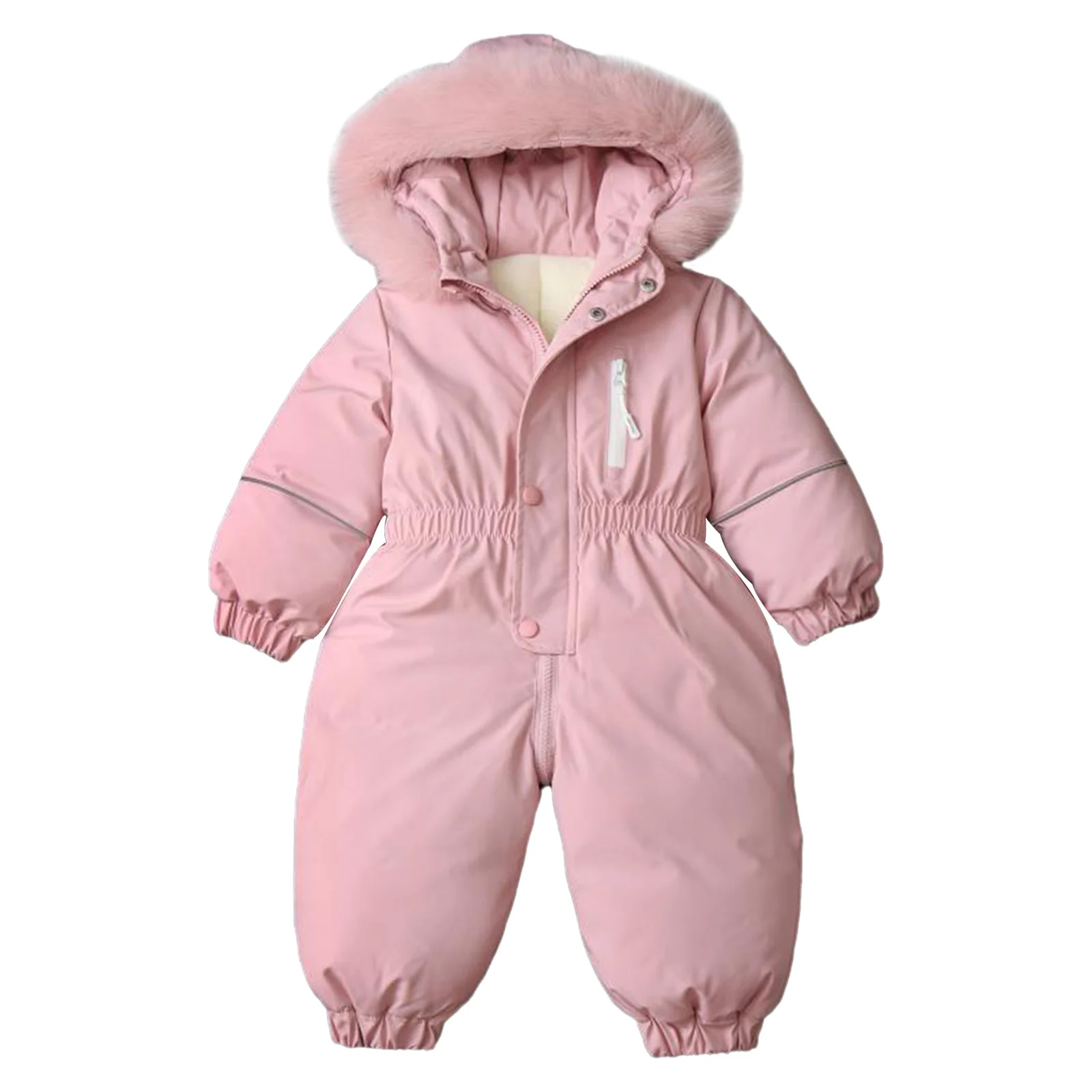 Kids Toddlers Water Resistant Snowsuit Ski Suit Girls Boys Casual Daily Hooded Jumpsuit Long Sleeve Romper Skiwear Sportswear