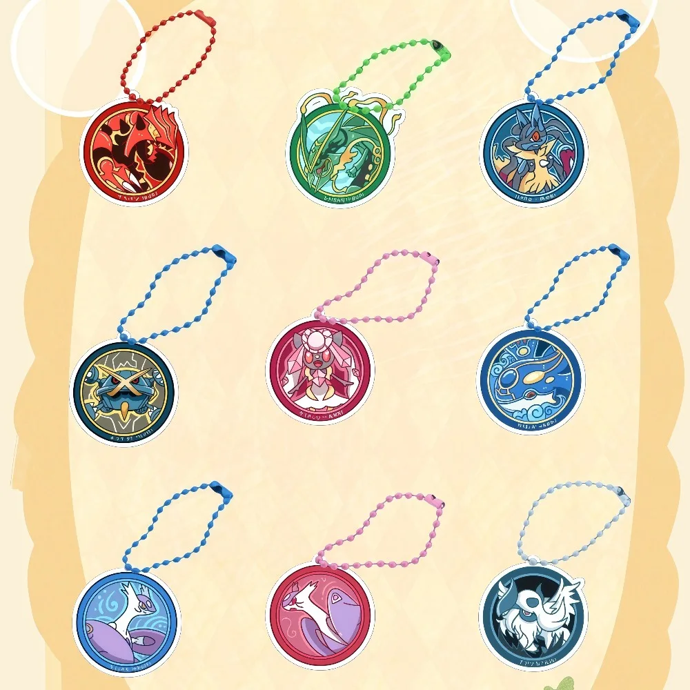 

Anime for Pokemon Rayquaza Groudon Kyogre Latias Latios Diancie Lucario Diy Acrylic Keychain Collection Pendant Festival Gift