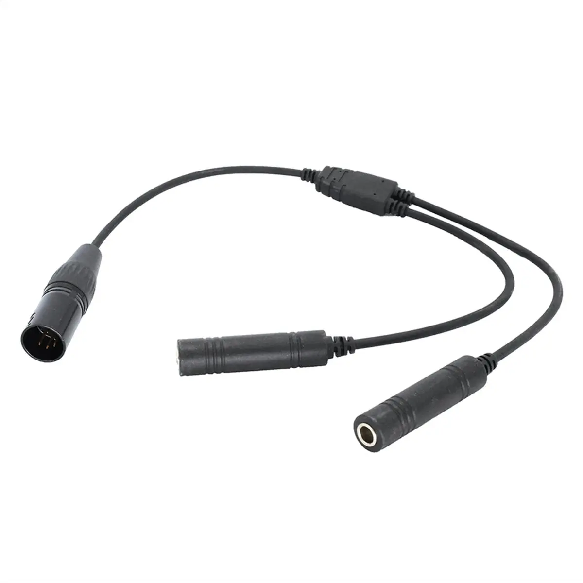 DT85 GA Dual Plugs to 5 Pin XLR Adapter Black Aviation Headphone Cable Universal for Aviation Communication