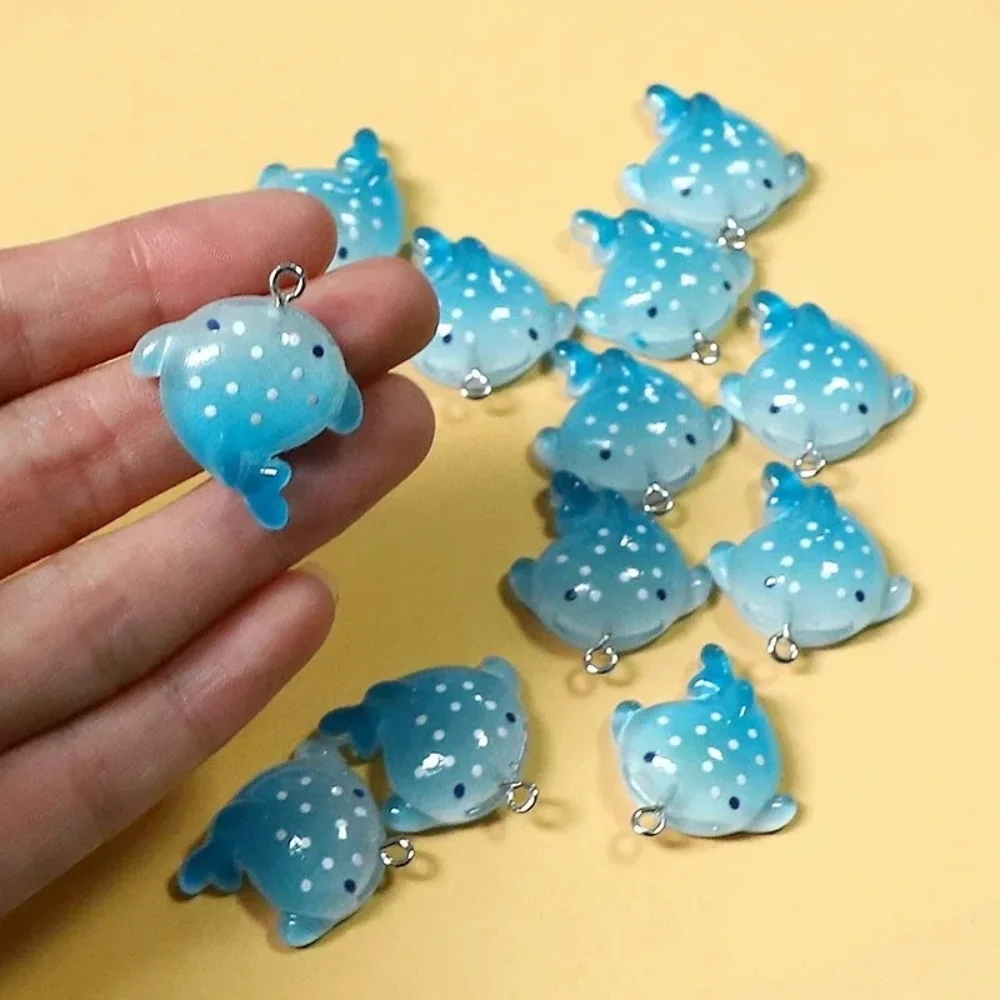 10/20pcs Blue Manta Rays Fish Resin Charms Bulk Cute Ocean Animal Pendant Accessory Diy For Earring Necklace Jewelry Make