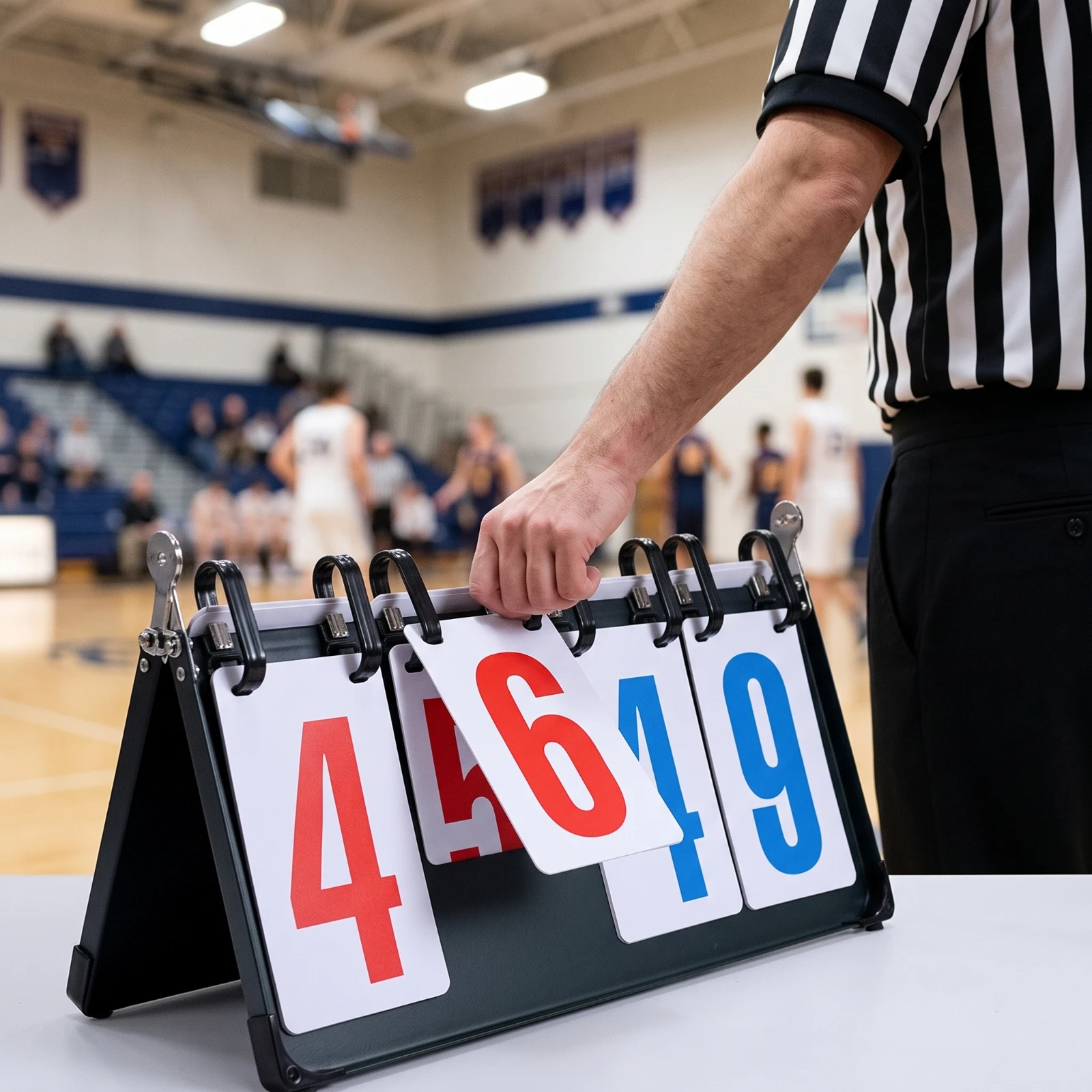 Manual Flip Scoreboard Foldable Tabletop Scoreboard Scorekeeper High-Visibility Score Keeper Double-Sided for Referees