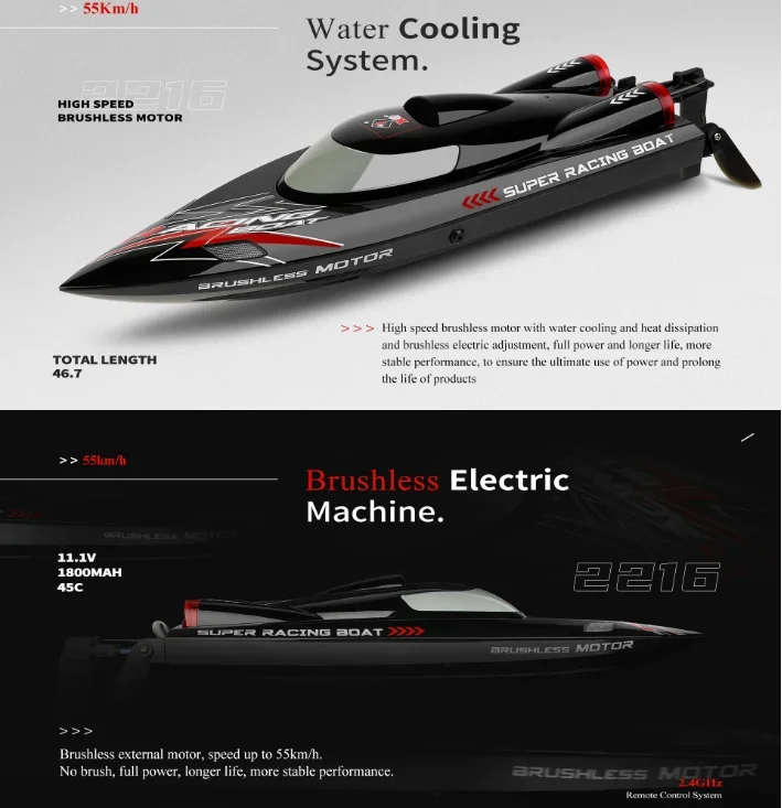 Wltoys Wl916 Wl917 Wl915 Rc Boot 2.4Ghz 55 Km/h Borstelloze Raceboot Model Afstandsbediening Speedboot Kinderen Rc Speelgoed