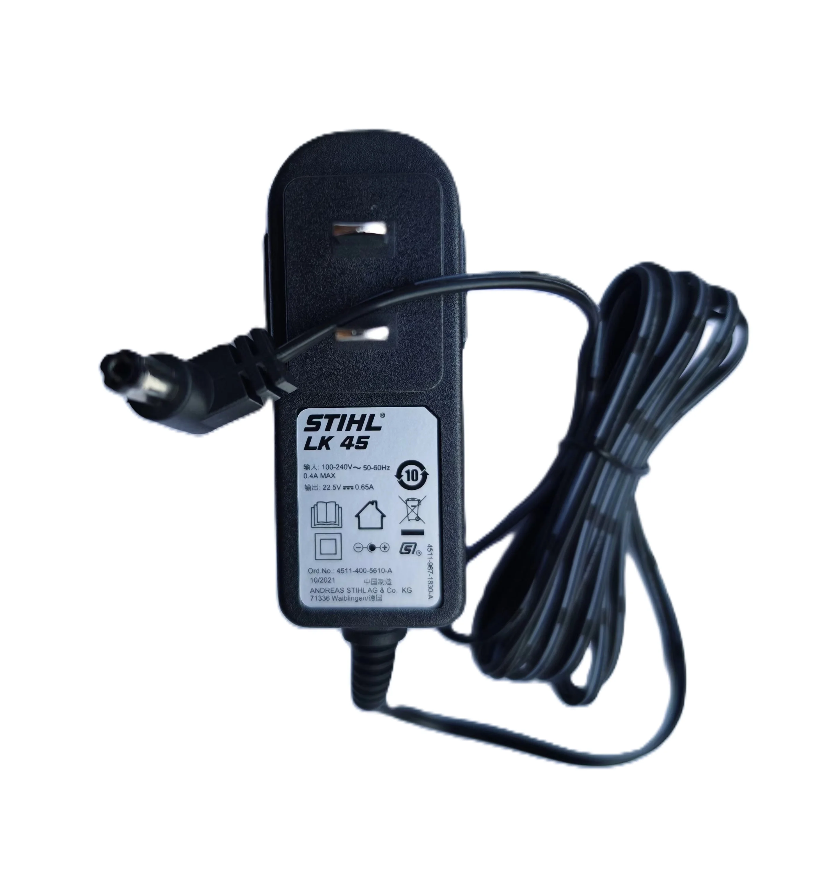 Imagem -04 - Adaptador Lk45 ac dc para Stihl Bga 45 Bga45 18v 2.5ah 45wh Bateria Li-ion Soprador de Folhas Elétrico lk 45 45114005603 Carregador