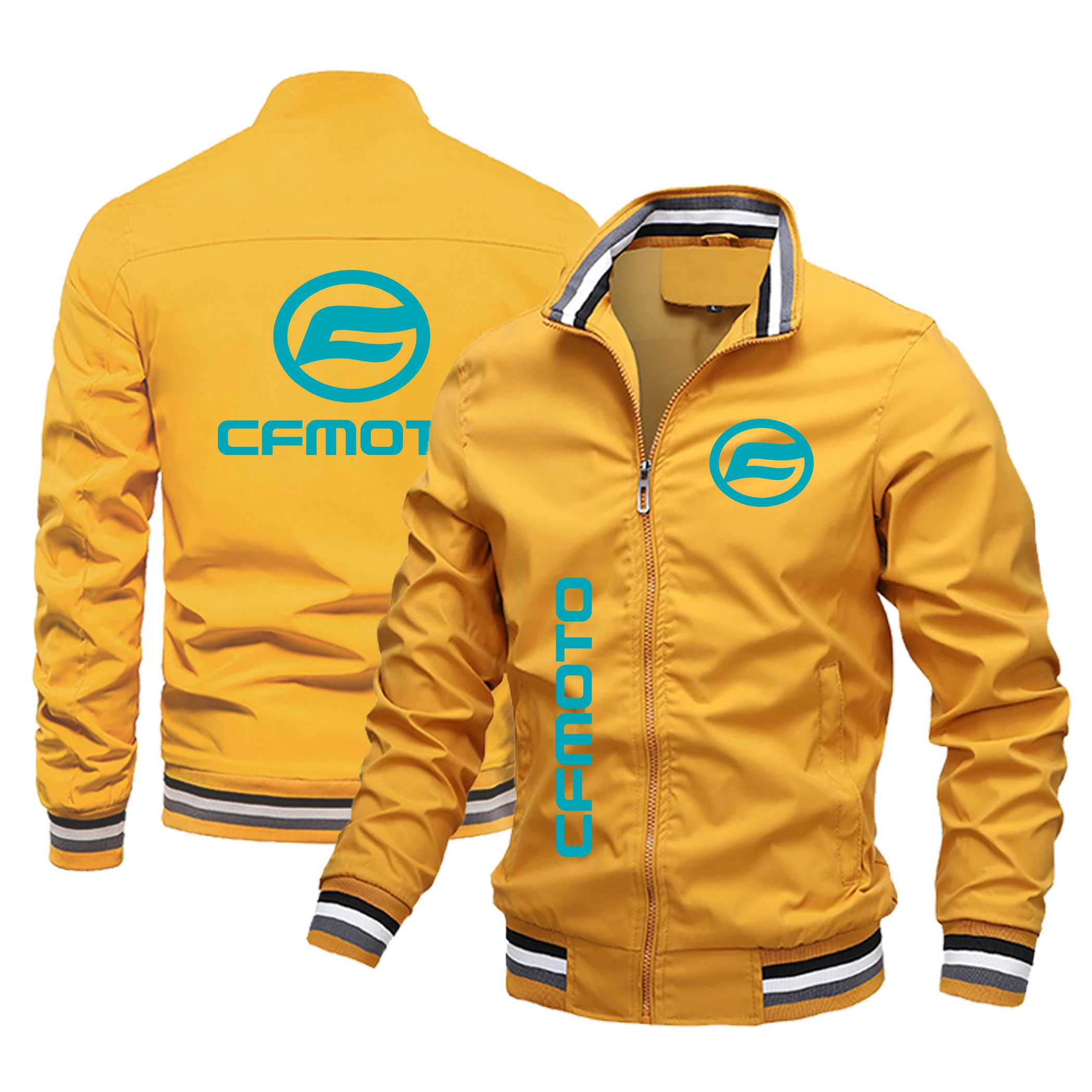 

New Fashionable Men's Jacket CFMOTO Logo Motorcycle 2024 Qatar Racing Jacket Outdoor Windproof Off-road Bicycle Jacket Spring