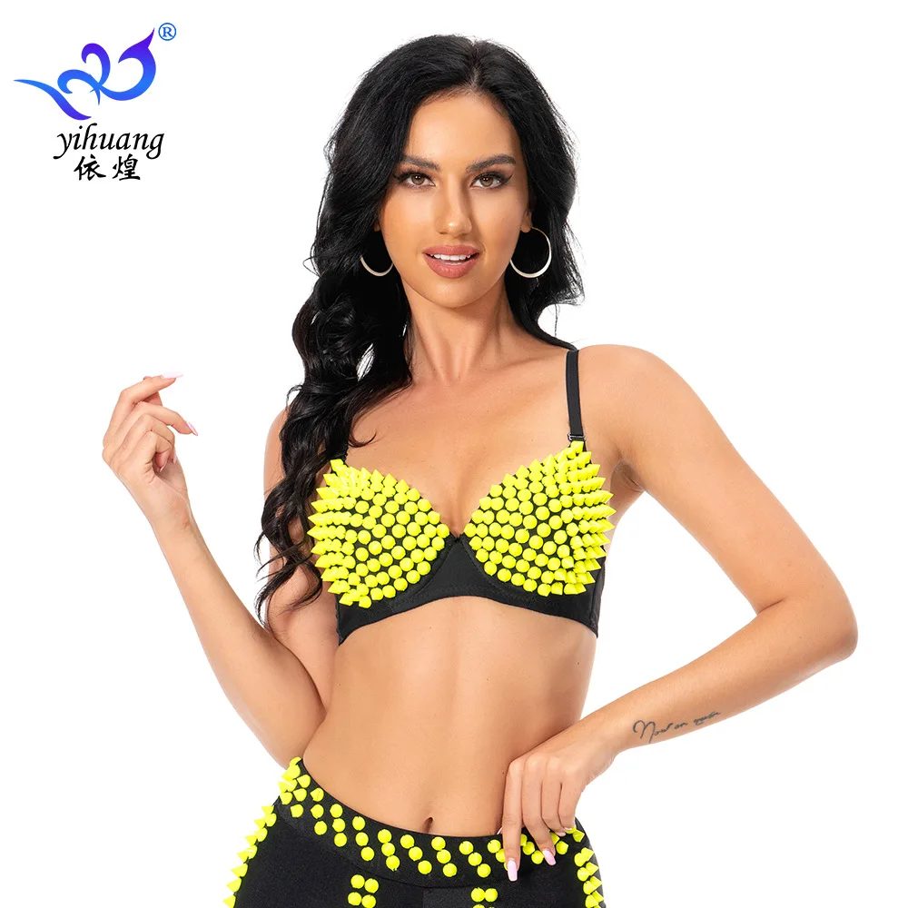 Belly Dance Bra Rivet Bra Ball Suit Blouse Dance Suit Rivet Punk Bra