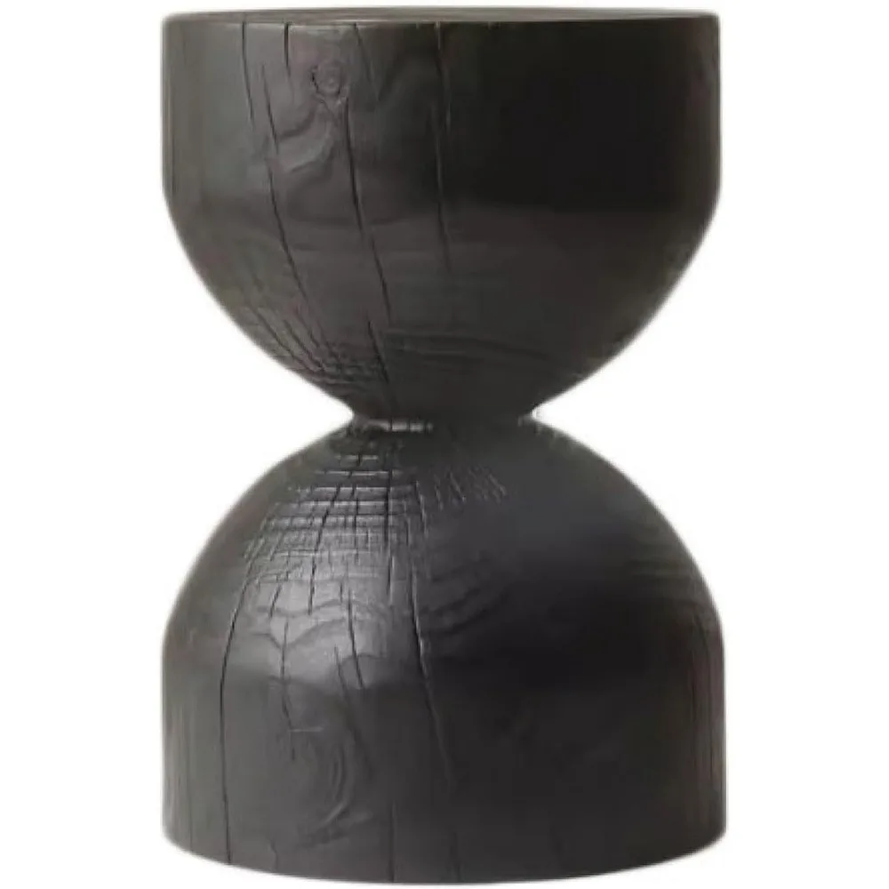 

Wooden Pillar Side Table – Round Tree Wood Drum-Shaped Coffee Table, Side Table for Balcony, Courtyard, Garden, Living R