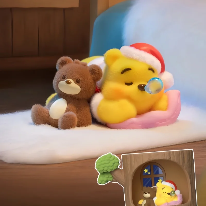 Winnie the pooh cem airewood árvore casa série caixa cega na moda anime figura coleção decoração do quarto brinquedos bonitos natal