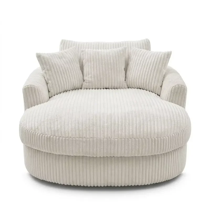 Vacuum Compressed Sponge Filled Sofa Bed Corduroy Daybed in a Box Shipping Efficient Sectional