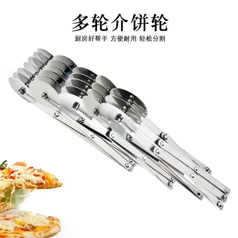 3/5/7 Wheel Cutter Dough Divider Knife Flexible Roller Blade Pizza Pastry Peeler Stainless Steel Baking Pan Tool