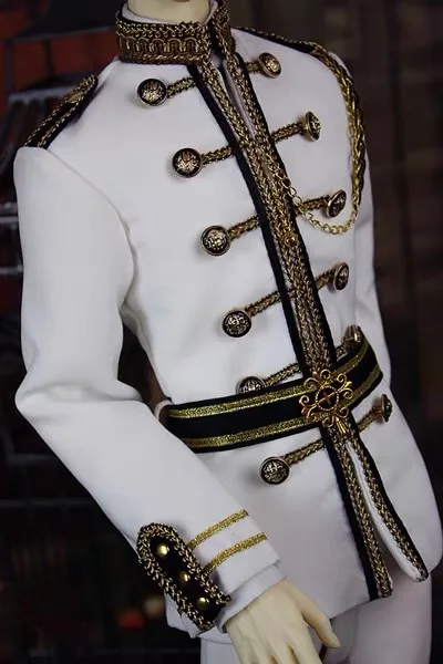 Doll Clothes For Doll 60cm Custom 1/4 MSD BJD Retro Military Uniform Free Shipping,  White And Black 1/3 BJD Uncle Coat Pants