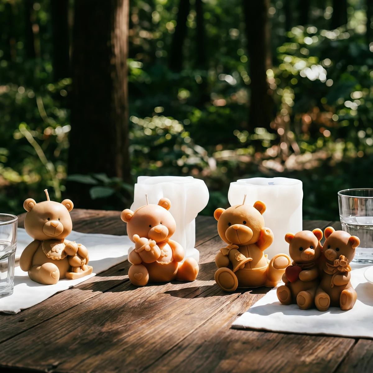 

Силиконовая форма для свечей в форме милого медведя, 3D форма для изготовления ароматических свечей в форме сердца медведя для домашнего декора, подарок на день Святого Валентина