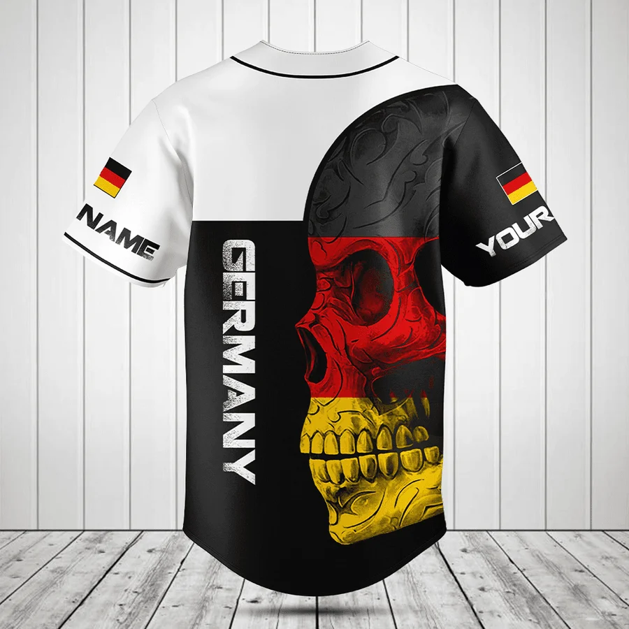 2023 Summer New Baseball Jersey Germany Flag 3d Printed Mesh Casual Sports Baseball Shirt Customized Name Street Apparel