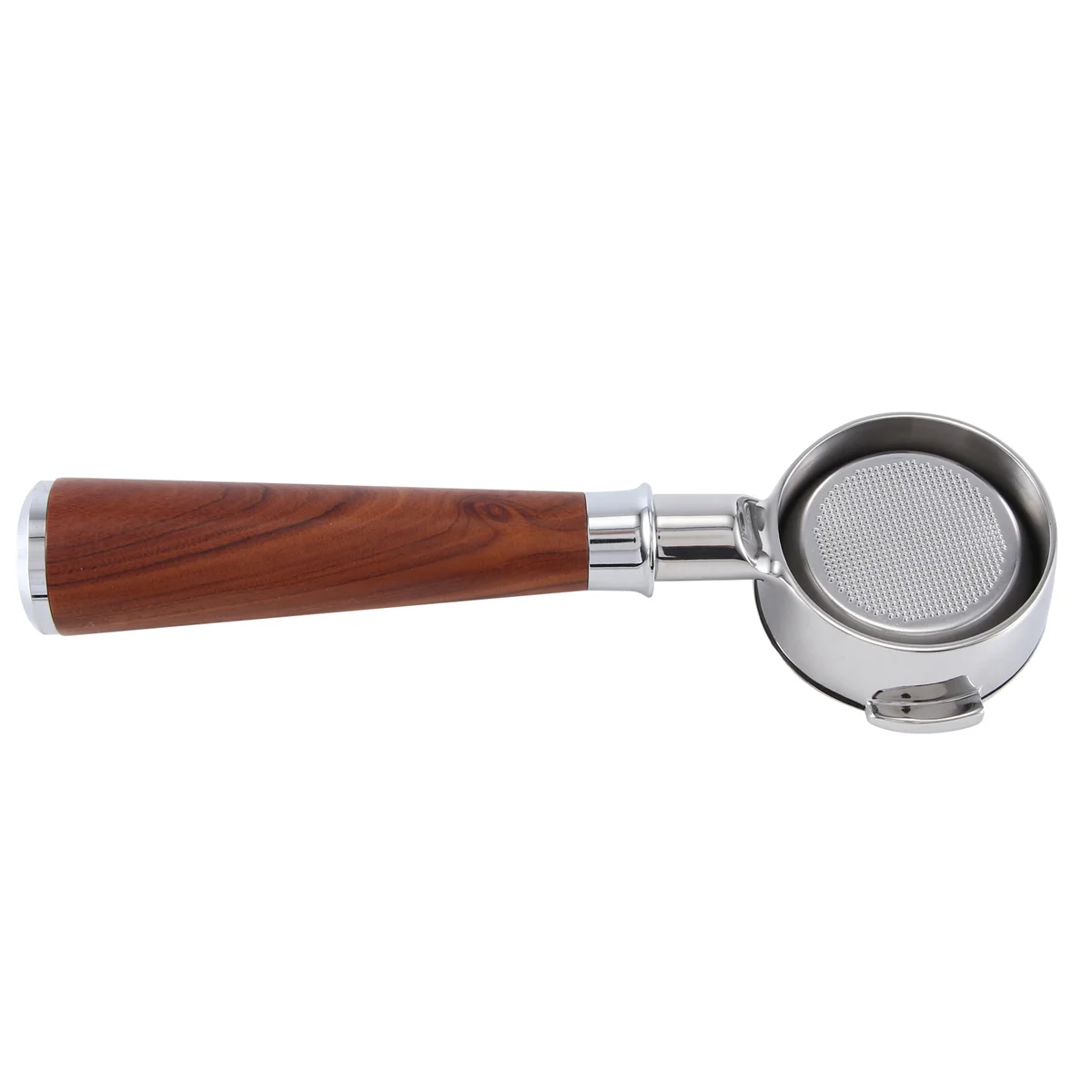 حامل فلتر ماكينة القهوة ذو الأذن المزدوجة مقاس 58 مم E61 فلتر القهوة بدون قاع مع مقبض خشبي طراز D-hot