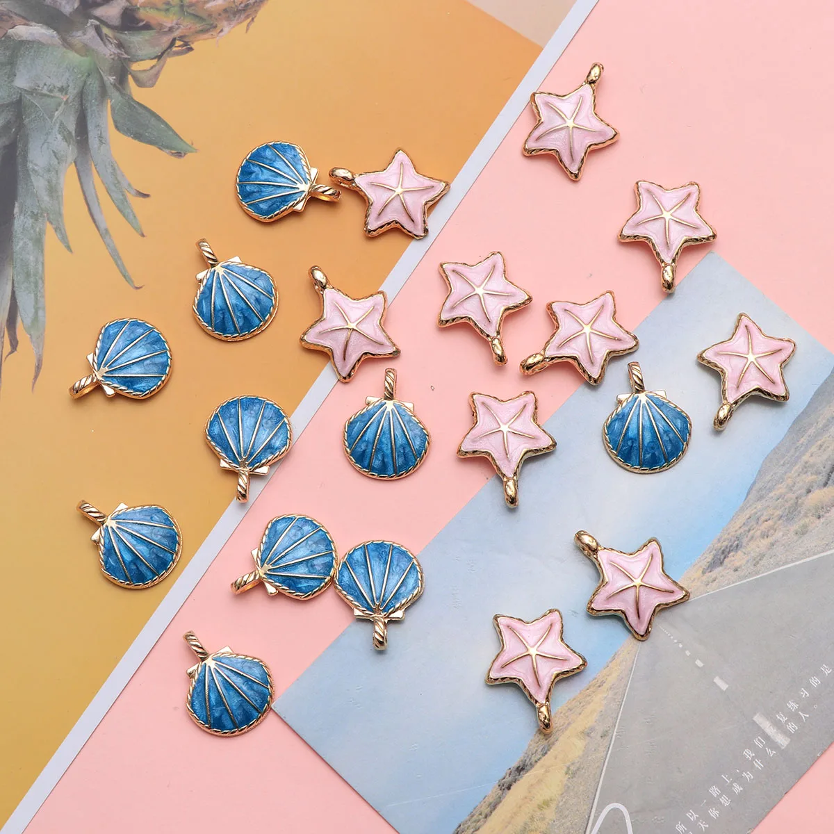 

20 шт. подвески в виде гребешка, подвески в виде морской звезды, аксессуары для изготовления ювелирных изделий из сплава для ожерелья, браслетов, брелоков для скрапбукинга