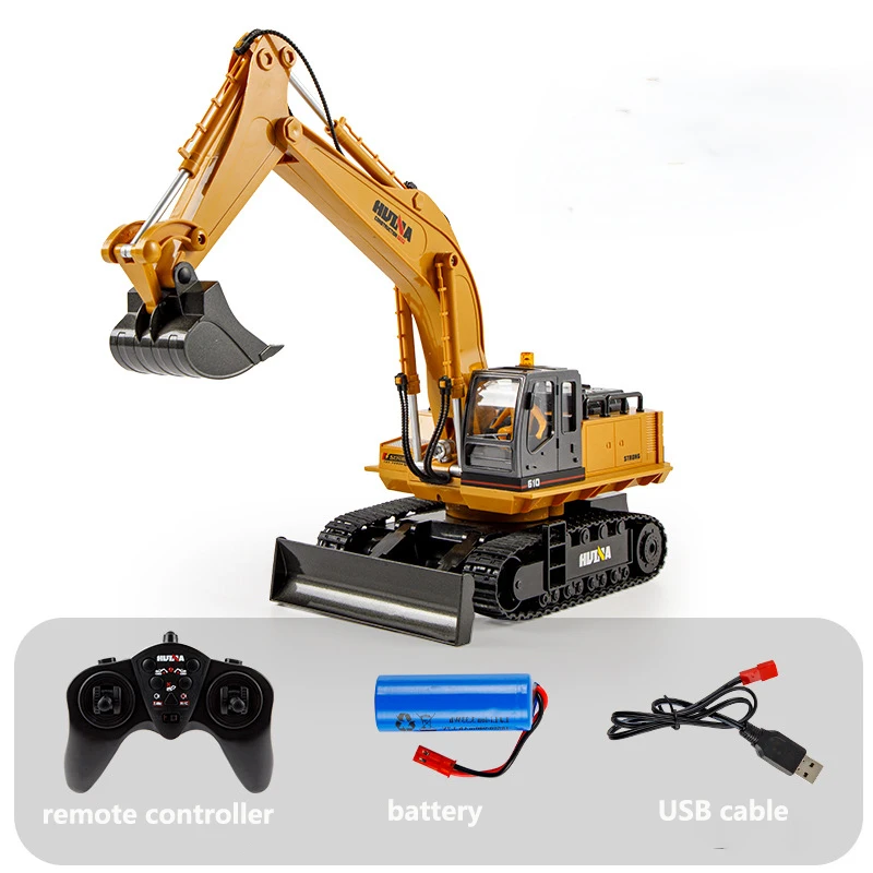 Huina R/C Truck 650 Alloy Engineering Remote Controlled Car Smoking Rc Truck Excavator Bulldozer Loading Car Toys Gift For Boys