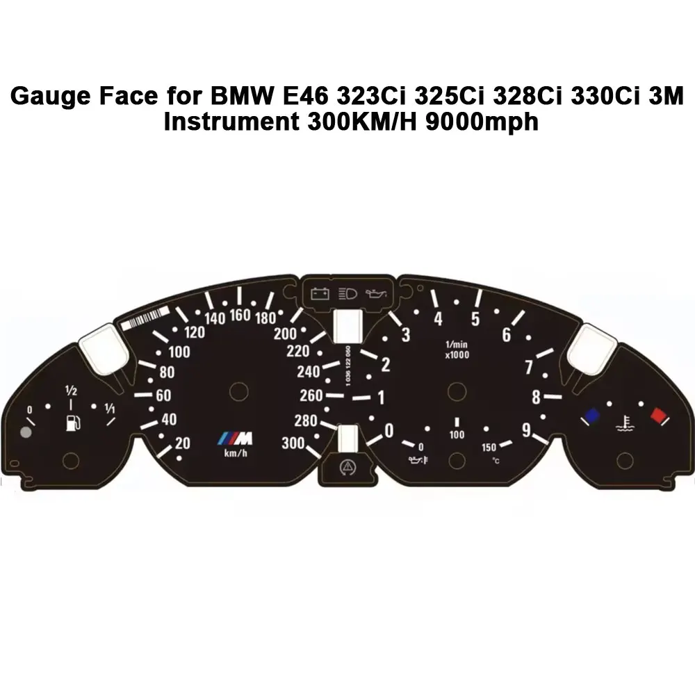 

Speedometer Disc Gauge Face for BMW E46 323Ci 325Ci 328Ci 330Ci 3M Instrument 300KM/H 9000mph