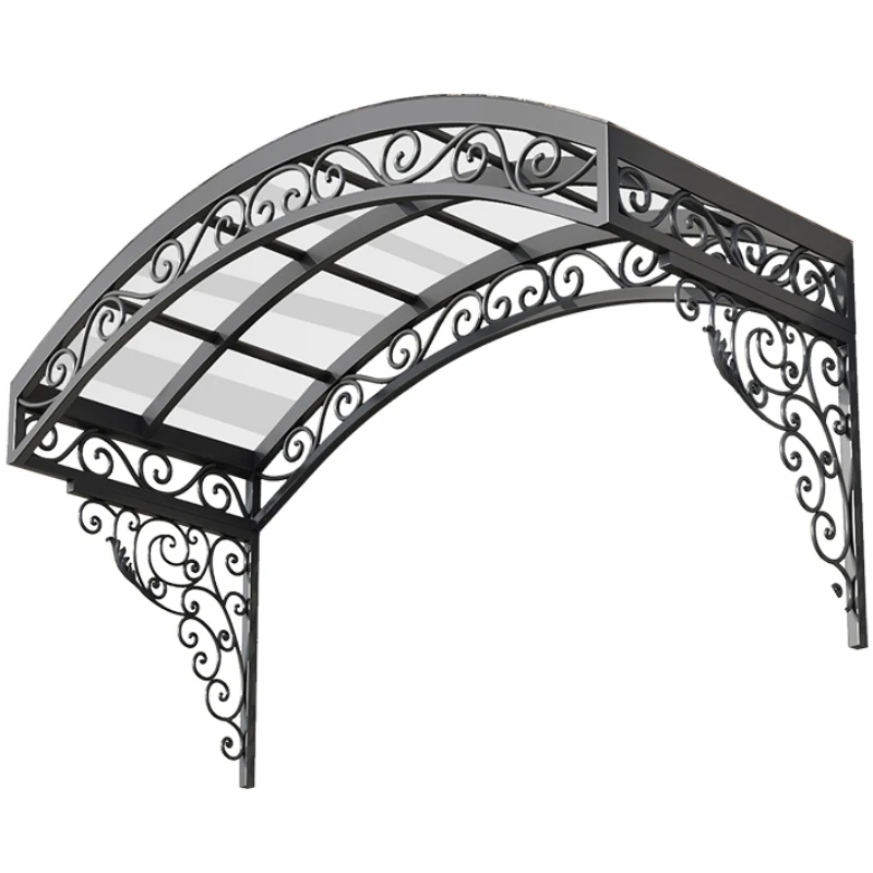 Französischer Baldachin aus Aluminiumlegierung, Türkopf, Traufe, Haushalt, Innenhof, Fenster, europäischer schmiedeeiserner Sonnenschutz, Regenanzug nach Maß