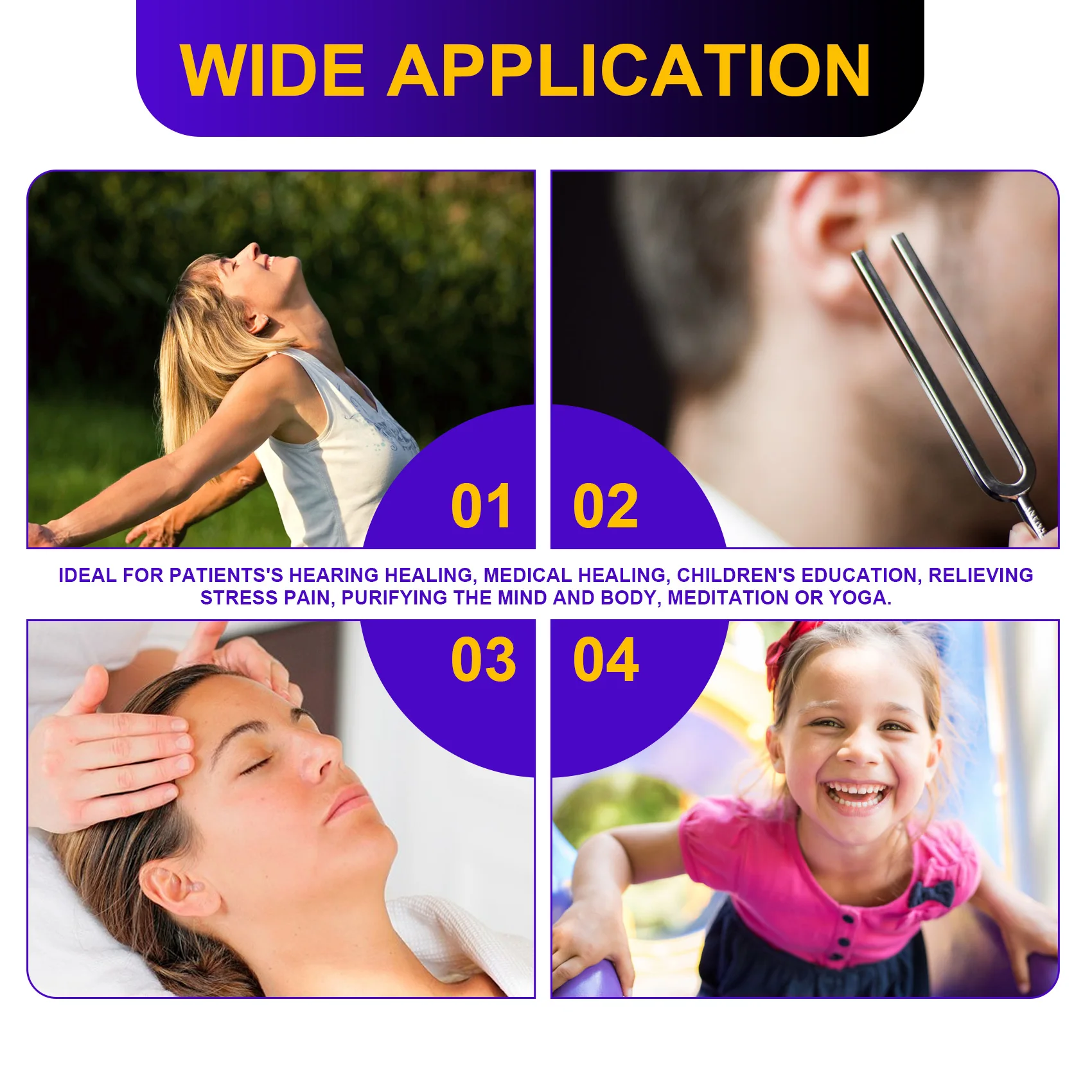 BOFF- Set diapason-128 Hz, 256 Hz, 512 Hz, diapason perfetti per la guarigione, i chakra, la terapia del suono, mantiene il corpo, la mente e lo spirito