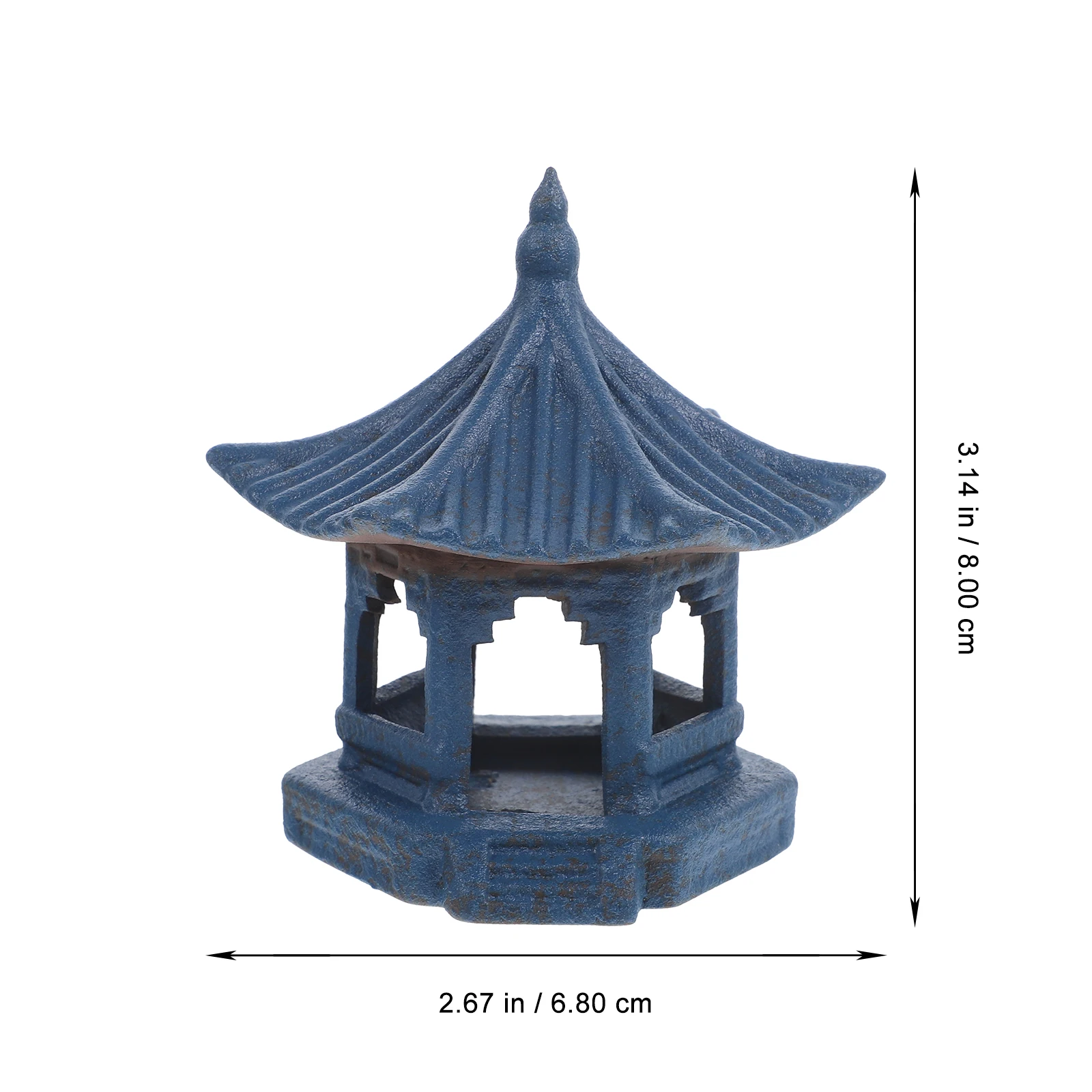 

Outdoor Zen Garden Decor Hexagonal Pavilion Ornament Decorations Terrarium Ornaments