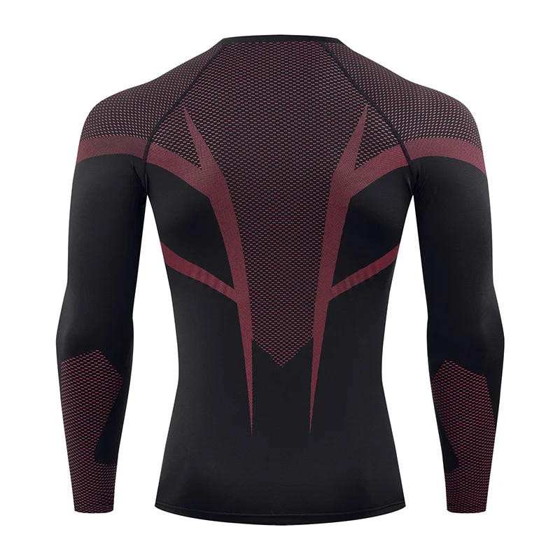 الصالة الرياضية الرجال ضيق كم تي شيرت كامل عادية الرجال التجفيف السريع ملابس رياضية الرجال اللياقة البدنية الرياضة التجفيف السريع قميص طويل الأكمام #2
