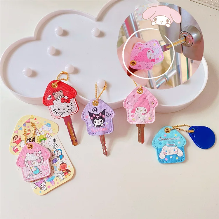 

Kawaii Hello Kitty Keychain Sanrio Anime Cartoon Melody Kuromi Cinnamoroll Toys Cute Pendant Dolls Car Key Cover Ring Girl Gift