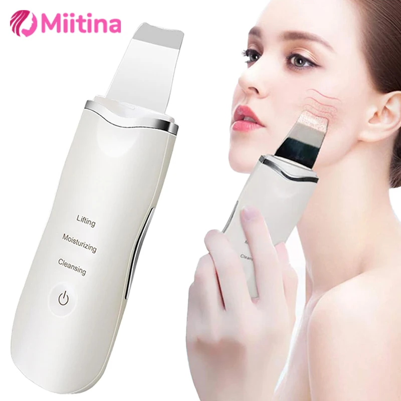 

Ultrasonic Skin Scrubber Deep Cleaning Peeling Shovel Facial Skin Care Face Lifting Machine Ultrasonic Cleaner Pore Beauty tool