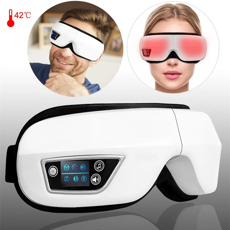 

Smart Airbag Massage Eye Mask 6D Eye Massager With Heated Vibrating Music Relieve Fatigue Improve Sleep Mask Best Gift Men Woman