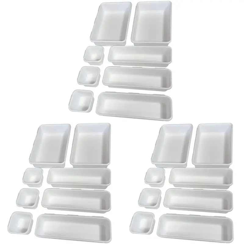 A27F-Drawer Organizer (24 PCS) - Interlocking Desk Organizer Tray Drawer Dividers Snap Together For Custom Layout Non Slip
