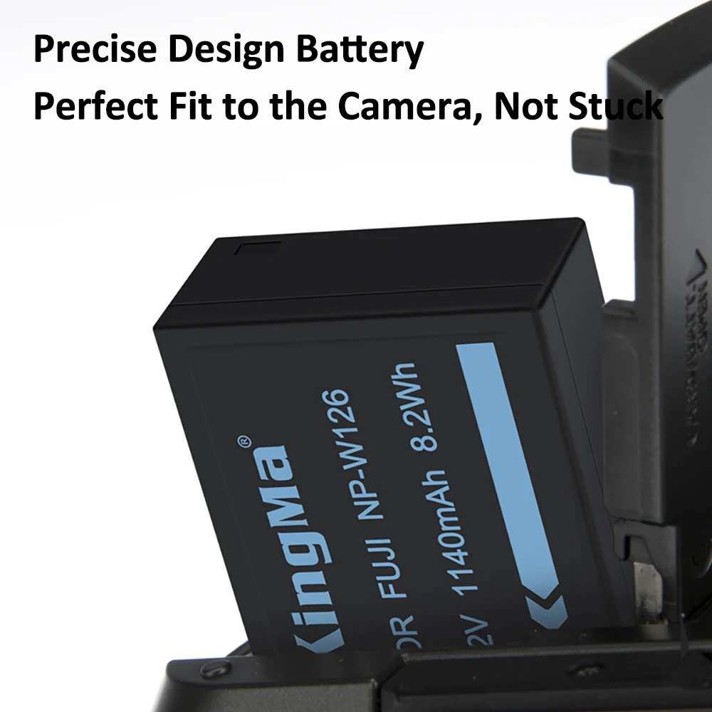 KingMa-NP-W126S NPW126バッテリー デュアルUSB充電器キット 富士フイルム X100V X100F X-H1 X-Pro3 2 X-T3 T2 T30 S10 T200 T100 X-E3 X-A7用