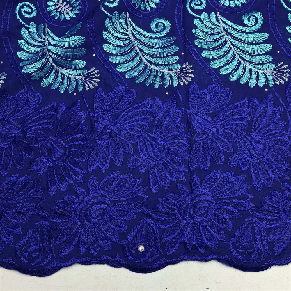 Fashion Dry Cotton Swiss Voile Lace Fabric High Quality 2024 Nigerian Party Stone Embroidery Polish Lace African Lace Fabric