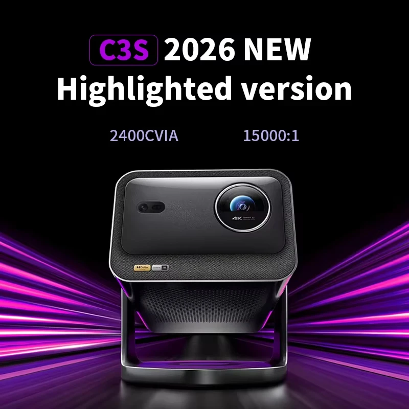 2026 new highlight version C3S 2400lm 4K ultra high definition three  DLP intelligent portable projector C3 Pro C3 Ultra